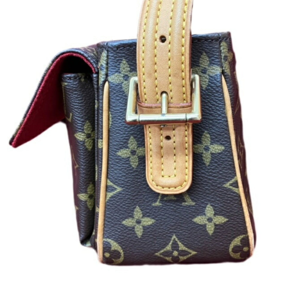 Louis Vuitton Monogram Vivacite MM One Shoulder Bag Women's Canvas Brown