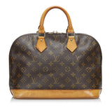 Louis Vuitton Monogram Alma PM Handbag Brown PVC Leather Ladies