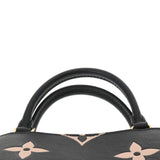 Louis Vuitton Monogram Implant Petit Palais PM Black Beige Women's Leather Bag