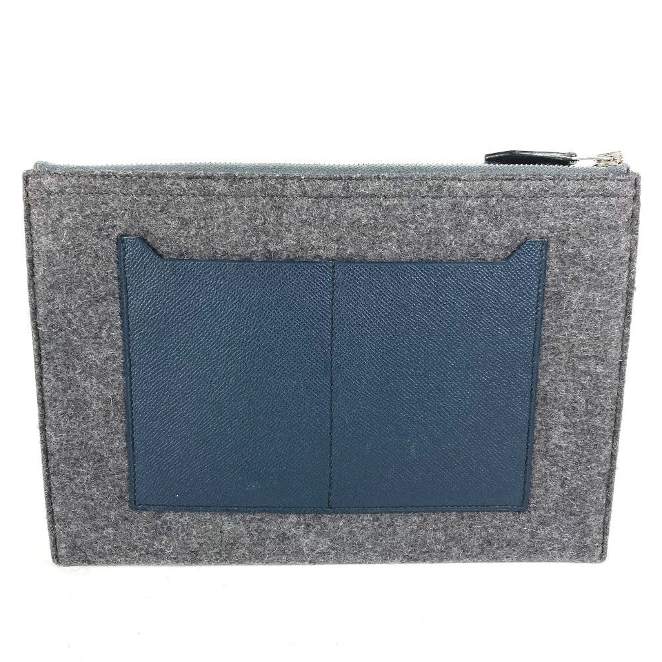 Hermes Clutch bag Felt leather gray To Doo 29