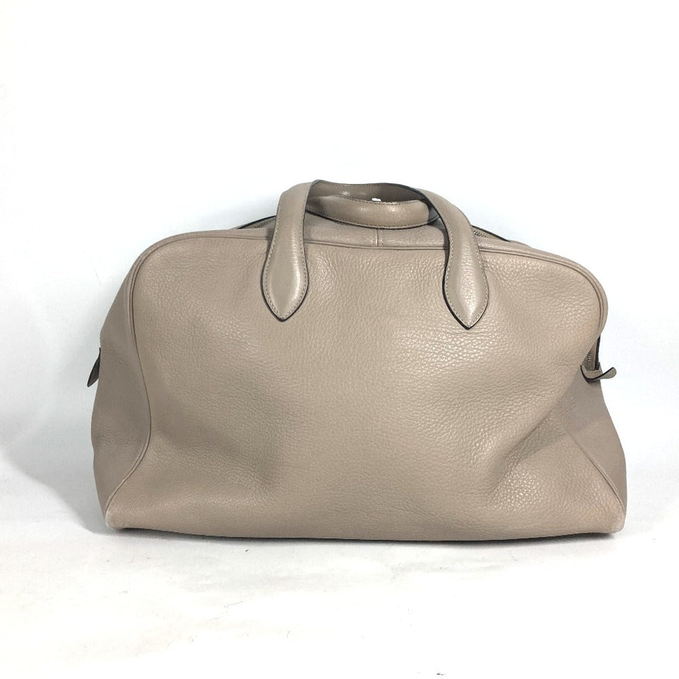 Hermes Boston Duffel bag Taurillon Clemence beige Victoria 2 35 unisex(Unisex)