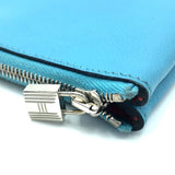 Hermes Pouch leather blue flat Atou PM Women