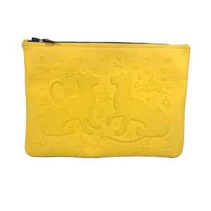 Hermes Pouch polyamide yellow Neovan MM Leopard