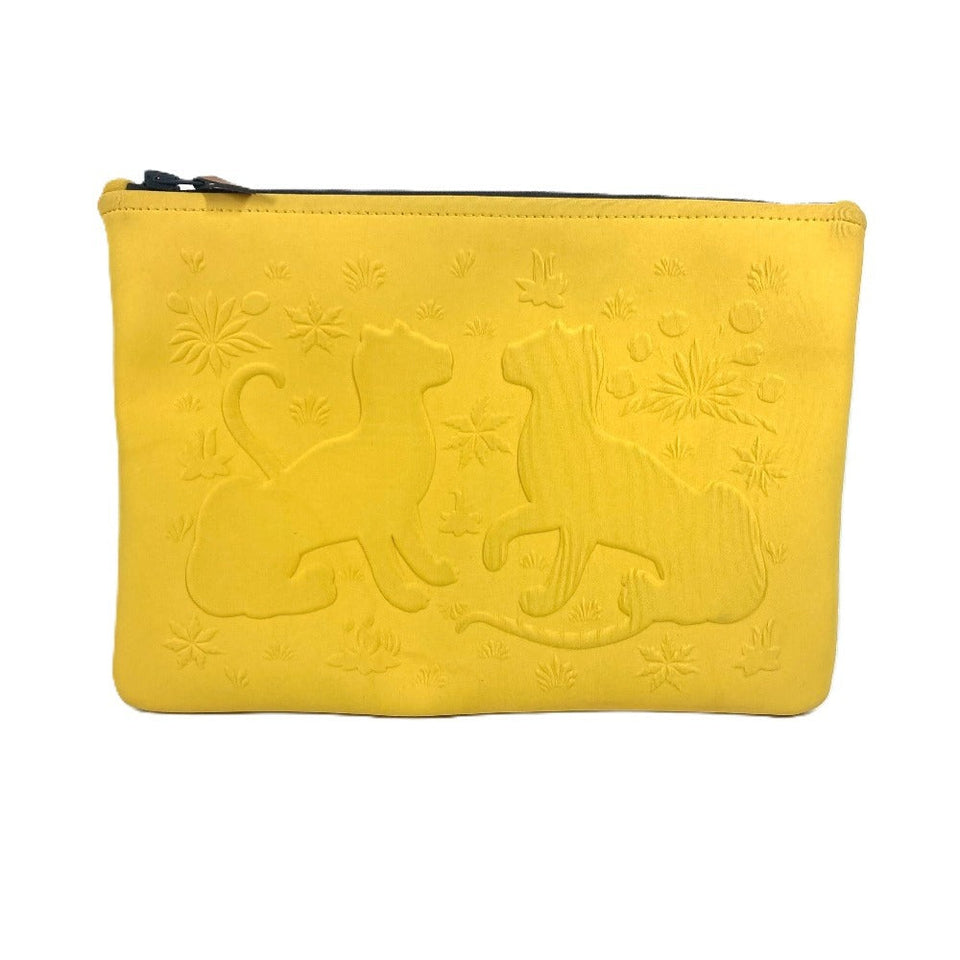 Hermes Pouch polyamide yellow Neovan MM Leopard