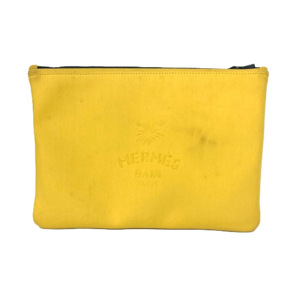 Hermes Pouch polyamide yellow Neovan MM Leopard
