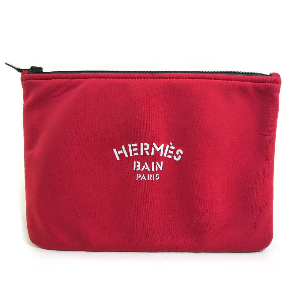 Hermes Pouch polyamide Red Neovan Truth Flat MM Women