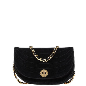 Chanel Half Moon Suede Shoulder Bag