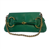 Gucci Horsebit 1955 Chain Shoulder bag Small Green Leather