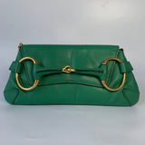 Gucci Horsebit 1955 Chain Shoulder bag Small Green Leather