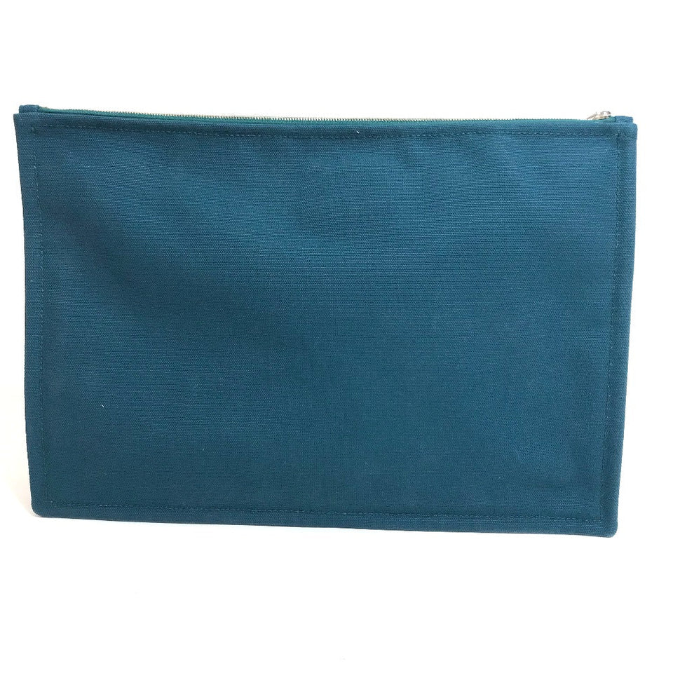 Hermes Pouch canvas Blue type bicycle studs velocipedist unisex(Unisex)