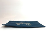 Hermes Pouch canvas Blue type bicycle studs velocipedist unisex(Unisex)