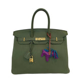 HermesBirkin 35 Bag Canopee Green