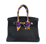 HermesBirkin 35 Black Clemence Bag GHW