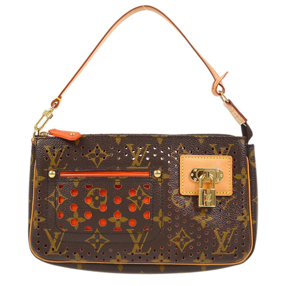 Louis Vuitton? 2006 POCHETTE ACCESSOIRES MONOGRAM PERFO ORANGE Clutch