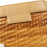 Chanel 1997-1999 Basket Chain Shoulder Bag Beige Rattan - Bags Junction