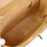 Chanel 1997-1999 Basket Chain Shoulder Bag Beige Rattan - Bags Junction