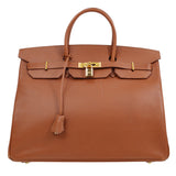 Hermes 2006 BIRKIN 40 Hand Bag Brown Ardennes