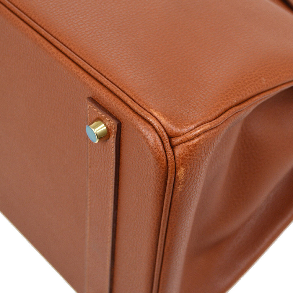 Hermes 2006 BIRKIN 40 Hand Bag Brown Ardennes