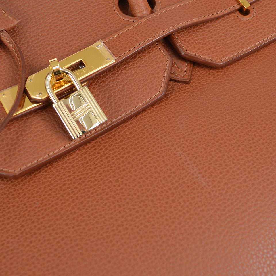 Hermes 2006 BIRKIN 40 Hand Bag Brown Ardennes