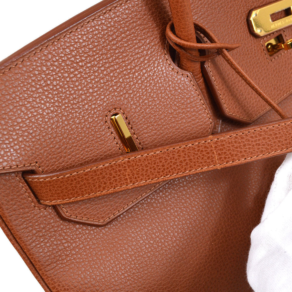 Hermes 2006 BIRKIN 40 Hand Bag Brown Ardennes