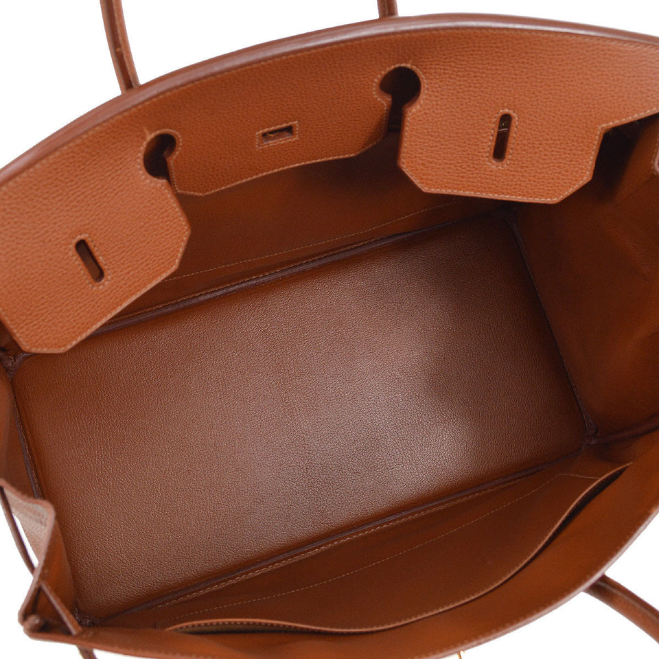 Hermes 2006 BIRKIN 40 Hand Bag Brown Ardennes