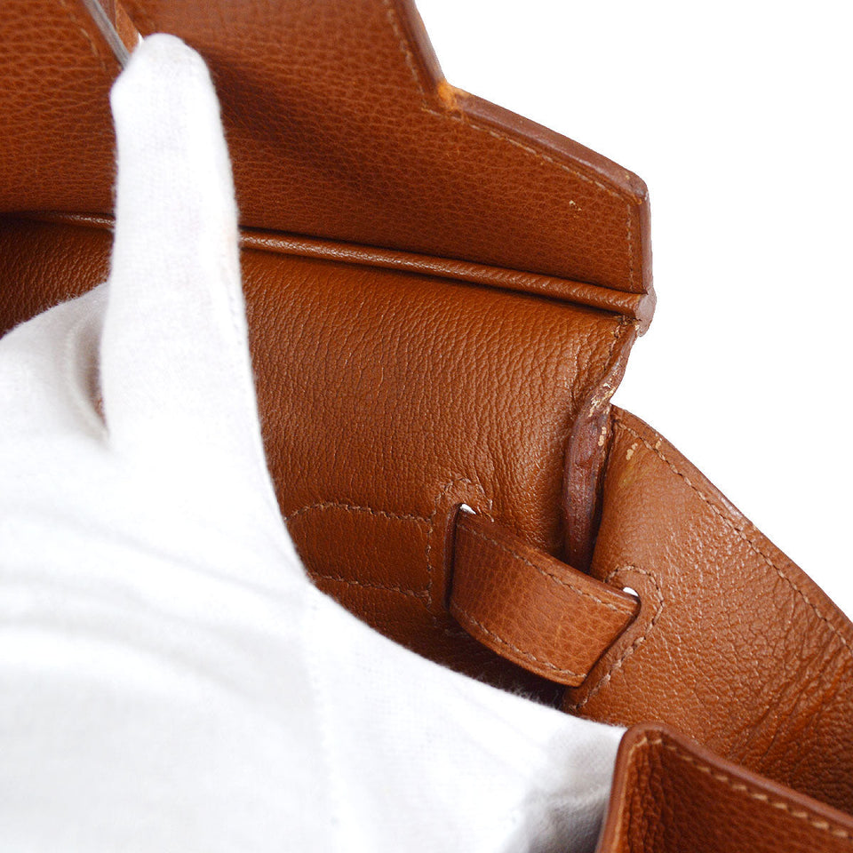 Hermes 2006 BIRKIN 40 Hand Bag Brown Ardennes