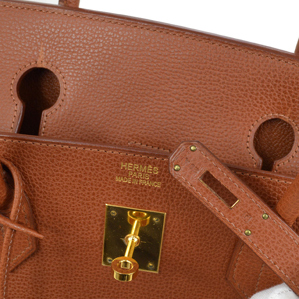 Hermes 2006 BIRKIN 40 Hand Bag Brown Ardennes