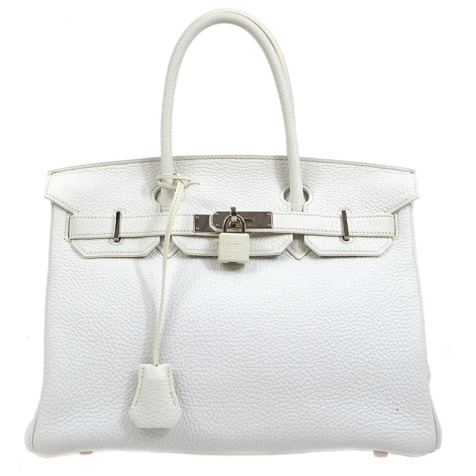 Hermes * BIRKIN 30 White Taurillon Clemence