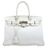 Hermes * BIRKIN 30 White Taurillon Clemence