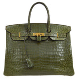 Hermes * 2008 BIRKIN 35 Porosus Crocodile Canopee