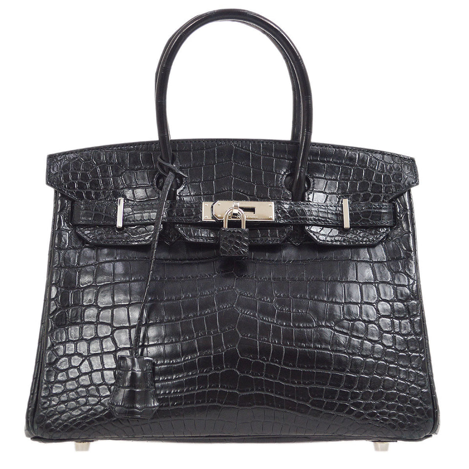Hermes * 2009 BIRKIN 30 Black Matt Niloticus