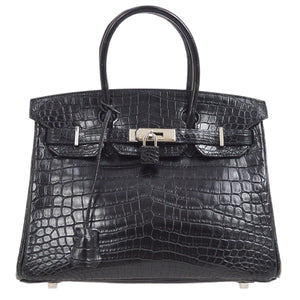 Hermes * 2009 BIRKIN 30 Black Matt Niloticus