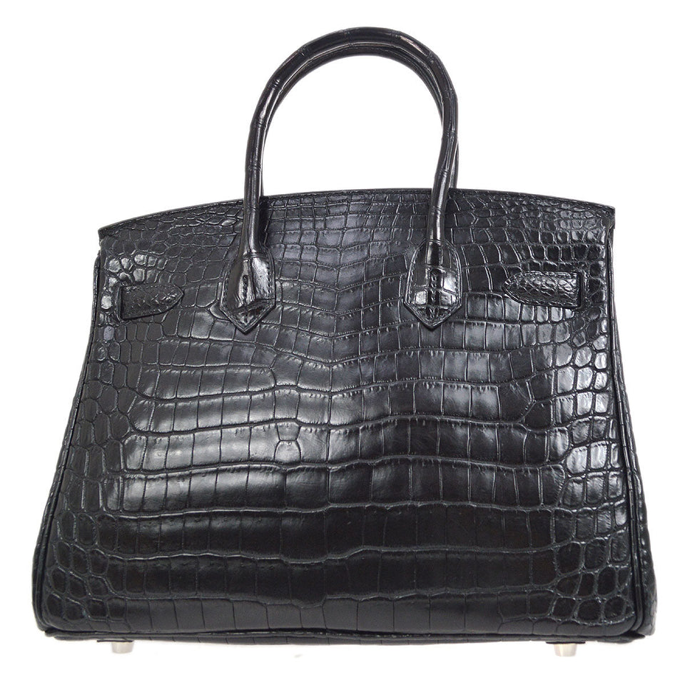 Hermes * 2009 BIRKIN 30 Black Matt Niloticus