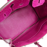 Hermes * 2012 BIRKIN 35 Porosus Lisse Rose scheherazade