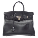 Hermes 1998 BIRKIN 35 Black Box Calf