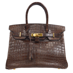 Hermes * 2002 BIRKIN 30 Havane Matt Niloticus