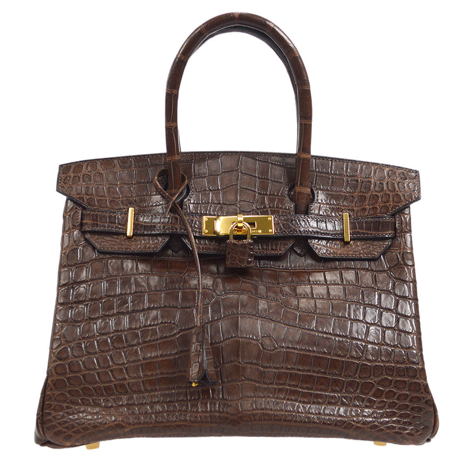Hermes * 2002 BIRKIN 30 Havane Matt Niloticus