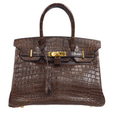Hermes * 2002 BIRKIN 30 Havane Matt Niloticus