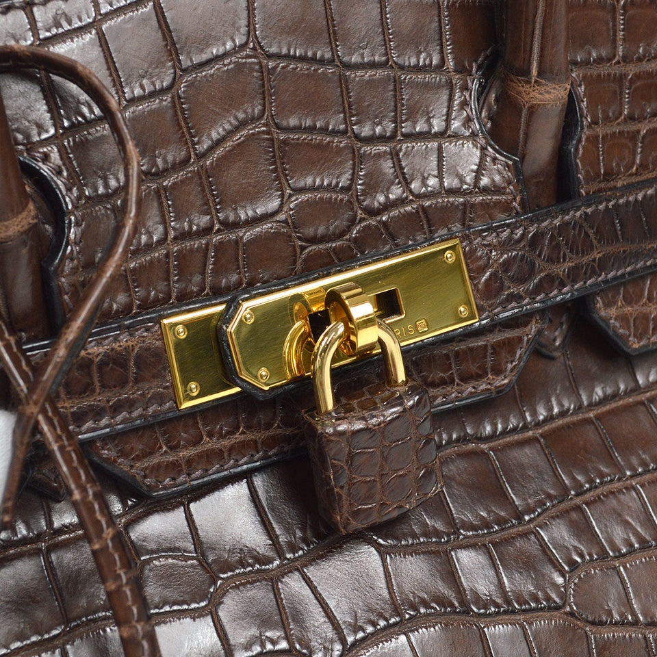Hermes * 2002 BIRKIN 30 Havane Matt Niloticus