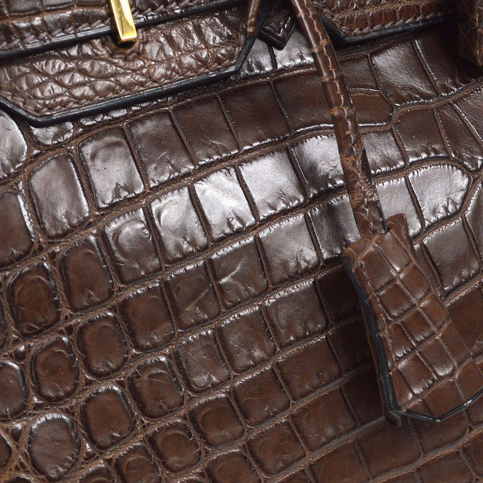 Hermes * 2002 BIRKIN 30 Havane Matt Niloticus