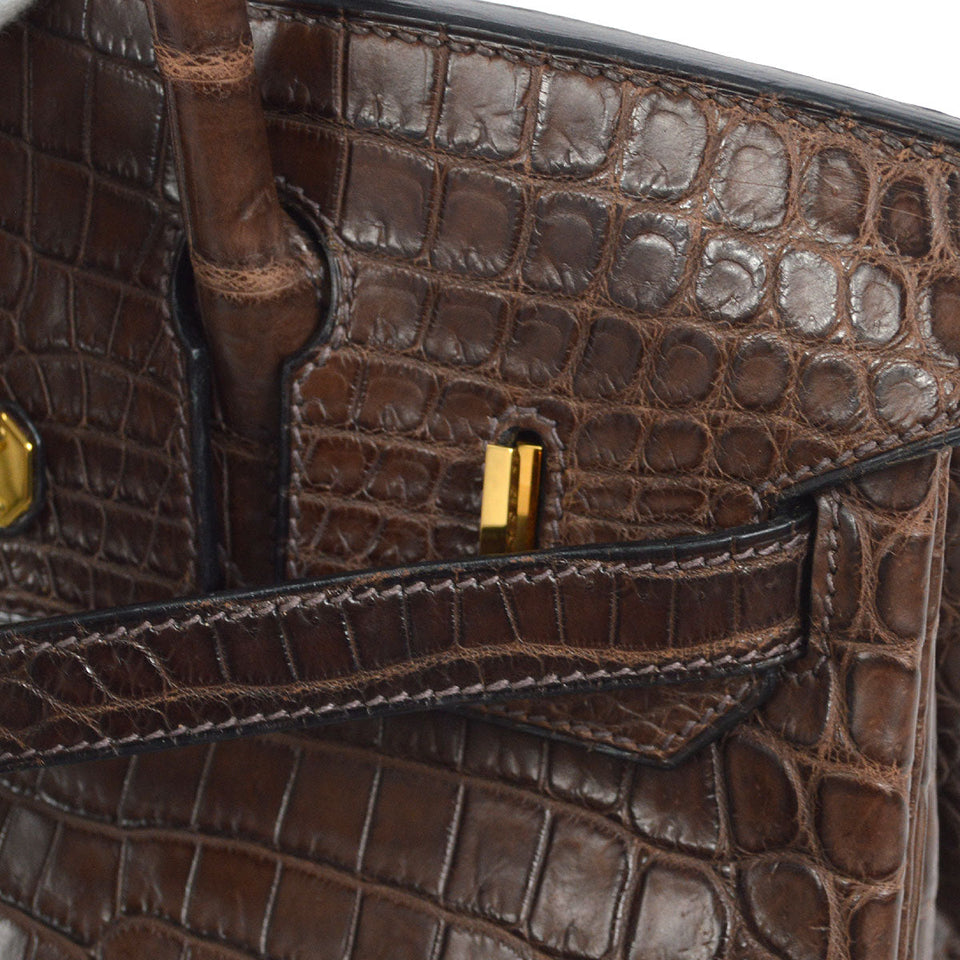 Hermes * 2002 BIRKIN 30 Havane Matt Niloticus