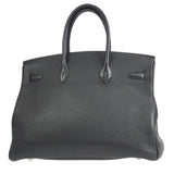 Hermes BIRKIN 35 Handbag Black Veau Crispe Togo