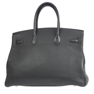 Hermes BIRKIN 35 Handbag Black Veau Crispe Togo