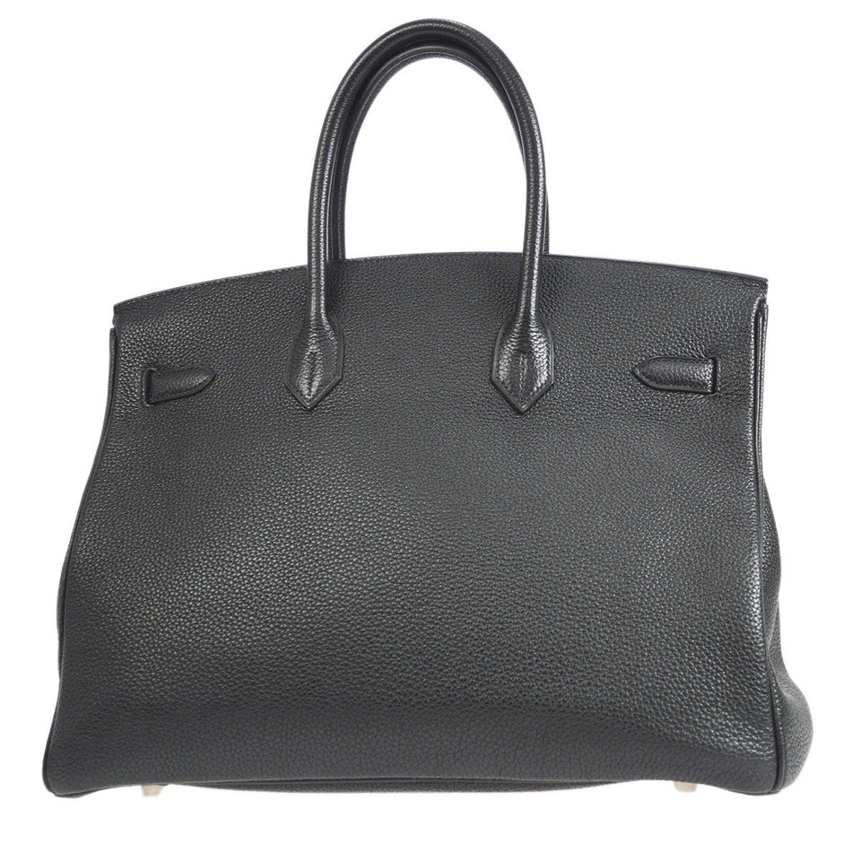 Hermes BIRKIN 35 Handbag Black Veau Crispe Togo