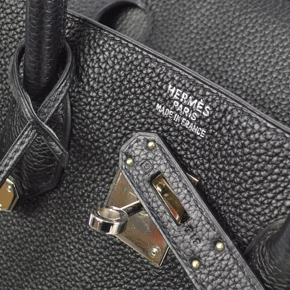 Hermes BIRKIN 35 Handbag Black Veau Crispe Togo