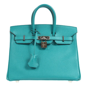 Hermes * 2012 BIRKIN 25 Blue Paon Veau Epsom