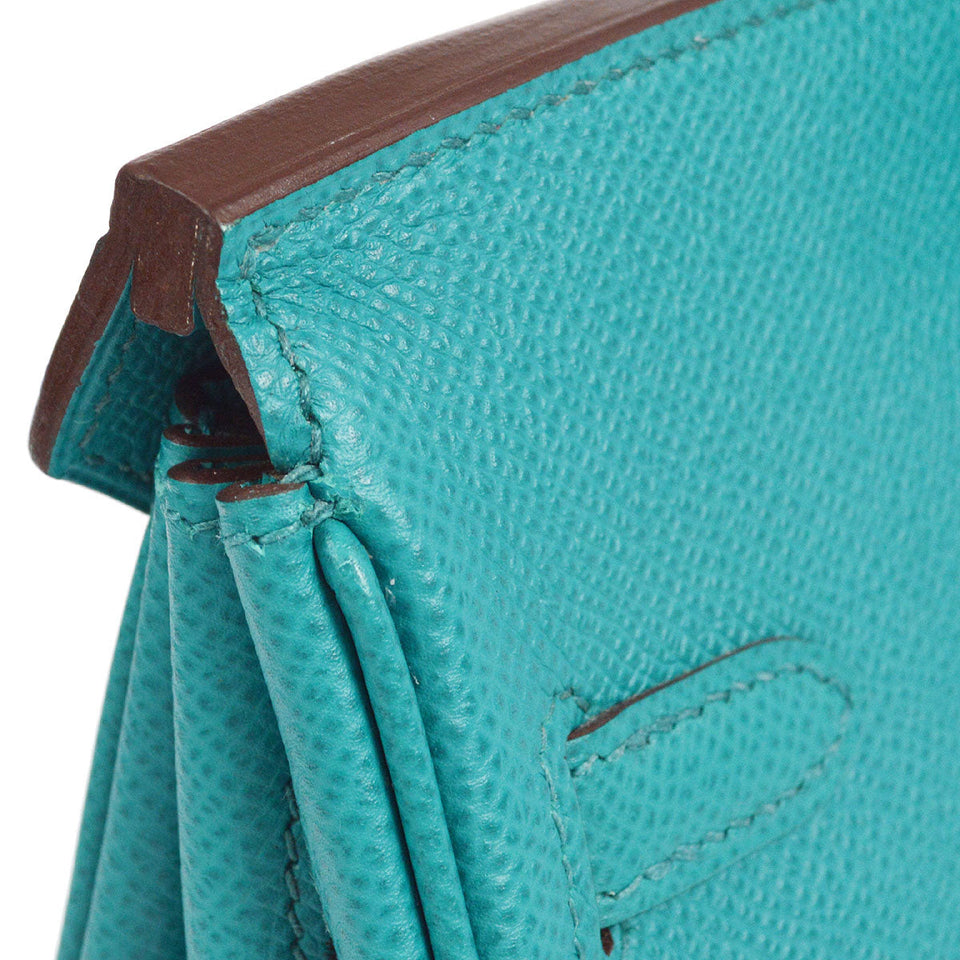 Hermes * 2012 BIRKIN 25 Blue Paon Veau Epsom