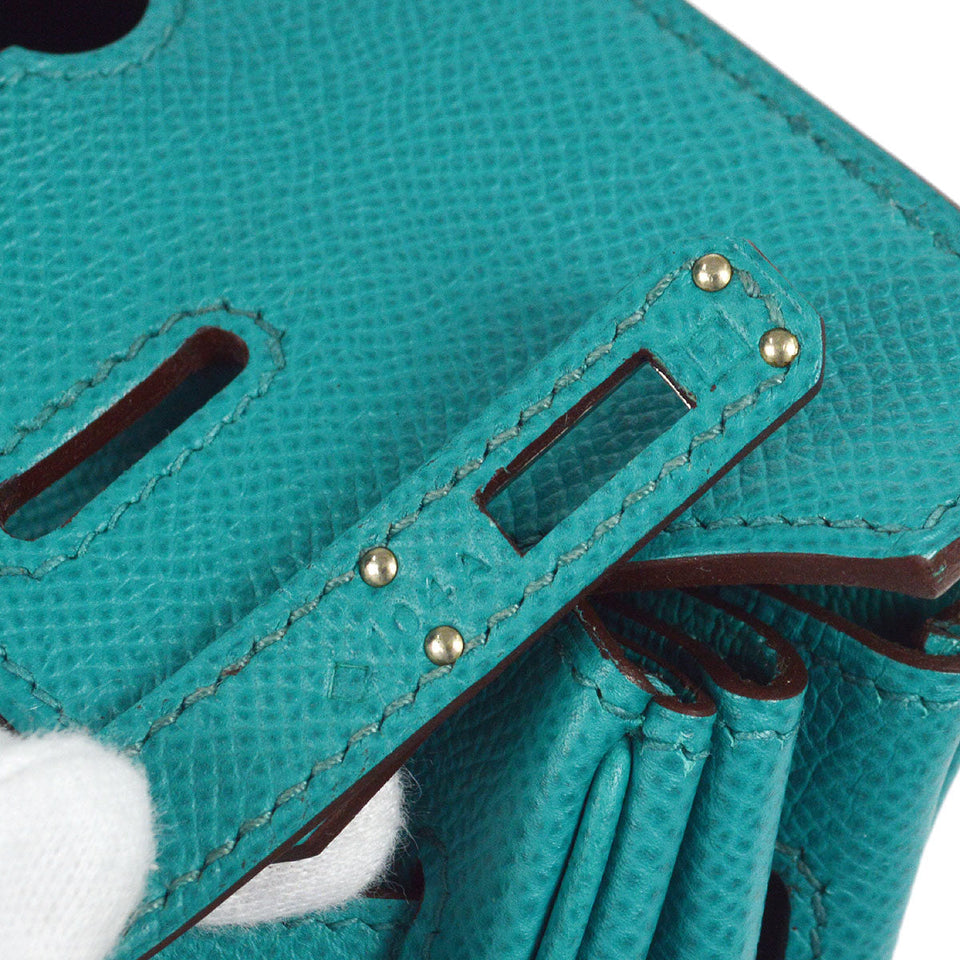 Hermes * 2012 BIRKIN 25 Blue Paon Veau Epsom