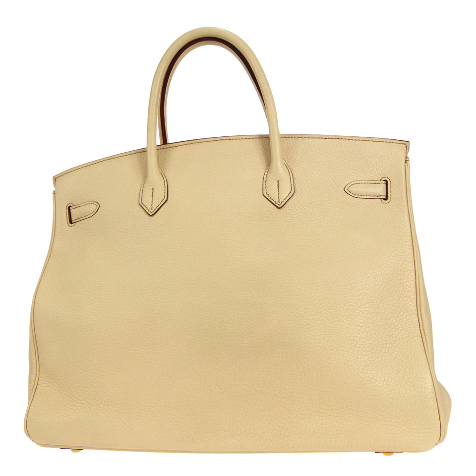 Hermes 2001 BIRKIN 40 Clemence Beige