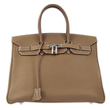Hermes BIRKIN 35 Handbag Togo Etoupe Gray